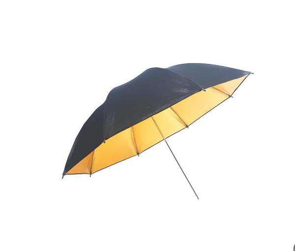 چتر مشکی داخل طلایی سایز 90 سانتی متر